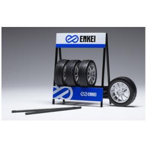 イクソ 1/18 タイヤ・ホイール 4本セット エンケイ シルバー ラック付き ENKEI IXO ...