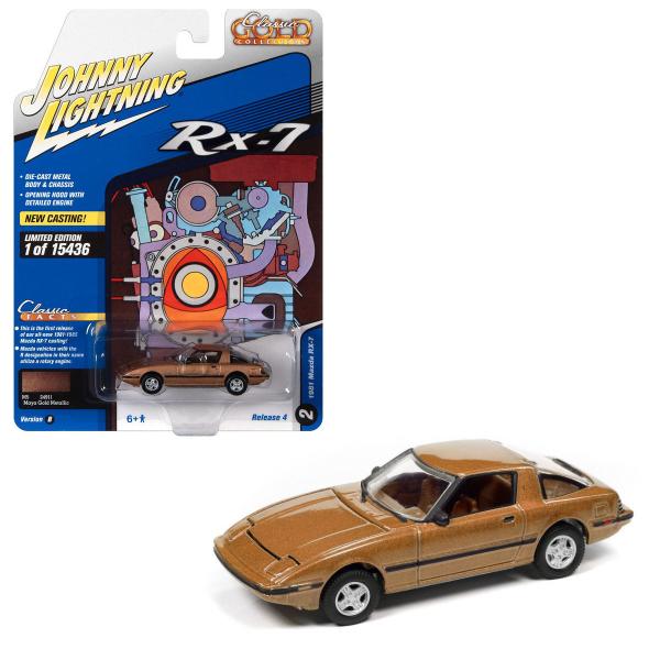 Johnny Lightning 1/64 マツダ RX-7 1981 マヤゴールド メタリック ロ...