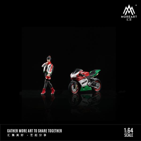 MoreArt 1/64 ドゥカティ &amp; ライダーガール フィギュア トリコロール Ducati F...