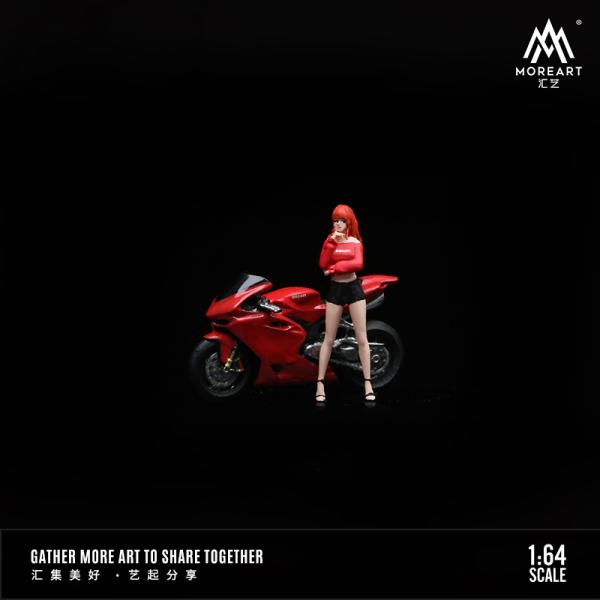 MoreArt 1/64 ドゥカティ &amp; ガール フィギュア レッド Ducati RED Moto...