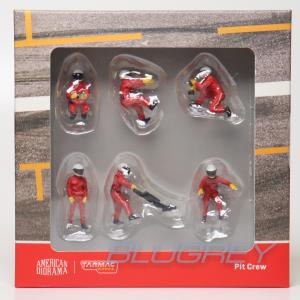 ターマックワークス x アメリカンジオラマ 1/64 フィギア ピットクルー レッド Tarmac Works American Diorama Figure Pit Crew Red