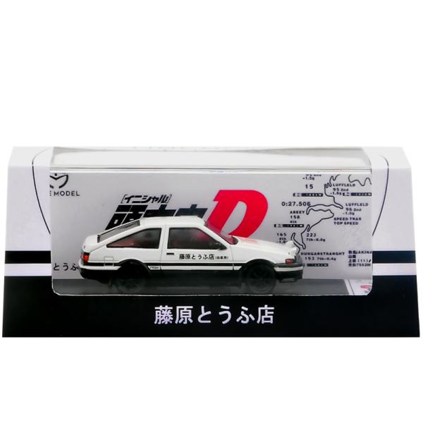 TimeMicro 1/64 トヨタ AE86 トレノ ホワイト/ブラック ホワイトフード イニシャ...