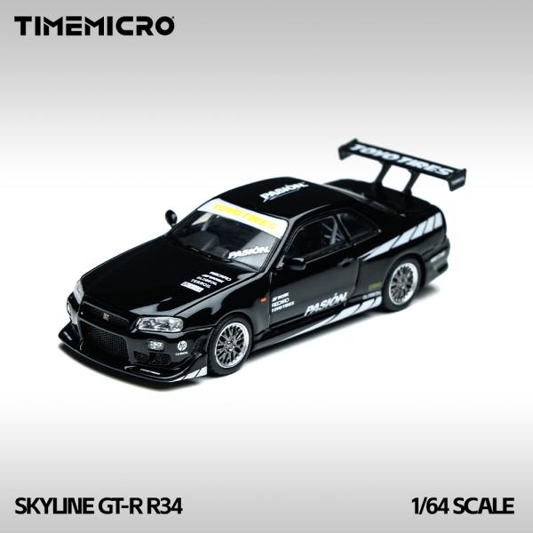 TimeMicro 1/64 日産 GT-R R34 C-West ブラック Nissan Skyl...