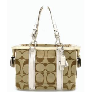 バッグ Coach コーチ シグネチャー ギャラリー トート トートバッグ ショルダートート 6234 白 カーキベージュ キャンバス 期間限定の激安セール レザー オフホワイト K