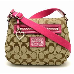 バッグ Coach コーチ シグネチャー ショルダーバッグ 斜め掛けショルダー レザー キャンバス カーキベージュ 業界no 1 K フューシャピンク