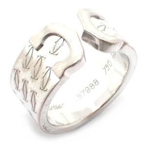 ジュエリー Cartier カルティエ 2c モチーフ リング 指輪 6号 46 K18wg 750wg ホワイトゴールド C2 2000