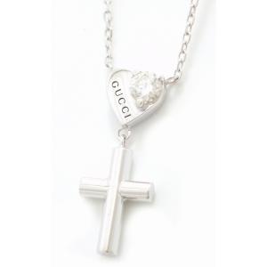 ジュエリー Gucci グッチ ハート クロス モチーフ ダイヤ ペンダント ネックレス K18wg 750wg ホワイトゴールド K Willhartmann Com