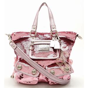 バッグ Coach コーチ シグネチャー スパンコール 2way ショルダーバッグ ピンク キャンバス ハンドバッグ K レザー 131 送料無料限定セール中
