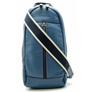 バッグ Coach コーチ スリングバッグ メンズ レザー ワンショルダー 斜め掛けショルダー F 限定モデル K ブルー ボディバッグ ホワイト 白 青