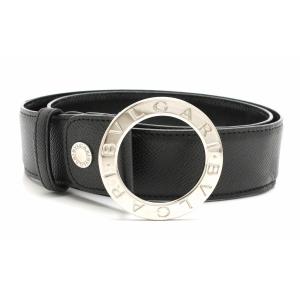 Bvlgari ブルガリ ブルガリブルガリ ベルト 年間定番 メンズ レザー 黒 ブラック 20230 105 表記42 カット済 シルバー金具 K 実寸 81