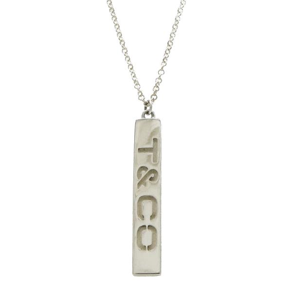 TIFFANY&amp;Co. ティファニー T&amp;CO バープレート ネックレス ペンダント SV925 A...
