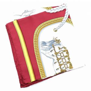 アパレル Hermes エルメス カレ90 スカーフ 大判スカーフ 盛装の馬 Grand Apparat シルク100 白 ボルドー ホワイト マルチカラー K 中古 店内限界値引き中 セルフラッピング無料