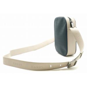 割り引き Loewe ロエベ アナグラム レザー クロスボディーバッグ ショルダーバッグ 斜め掛けショルダー グレージュ ネイビー テキスタイル 中古