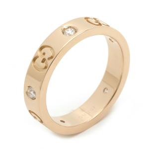 GUCCI グッチ アイコン GGリング 指輪 5PD ダイヤモンド K18PG ピンクゴールド 10号 #10 (中古)