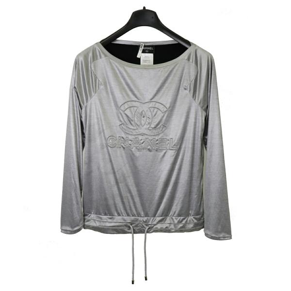CHANEL シャネル ロゴ ココマーク ボートネック カットソー トップス 長袖 レディース ポリ...