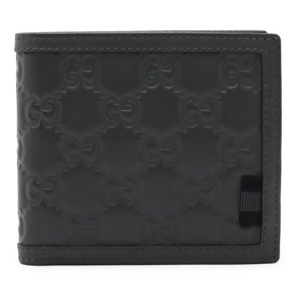 GUCCI グッチ グッチシマラバー 2つ折財布 二つ折り財布 ラバーコーティングレザー グレー 2...