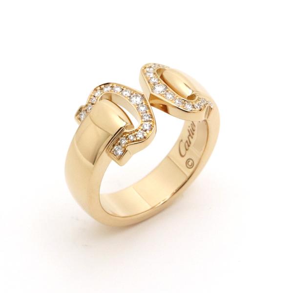 Cartier カルティエ 2C ブークルセ ダイヤリング 指輪 K18KG イエローゴールド ダイ...