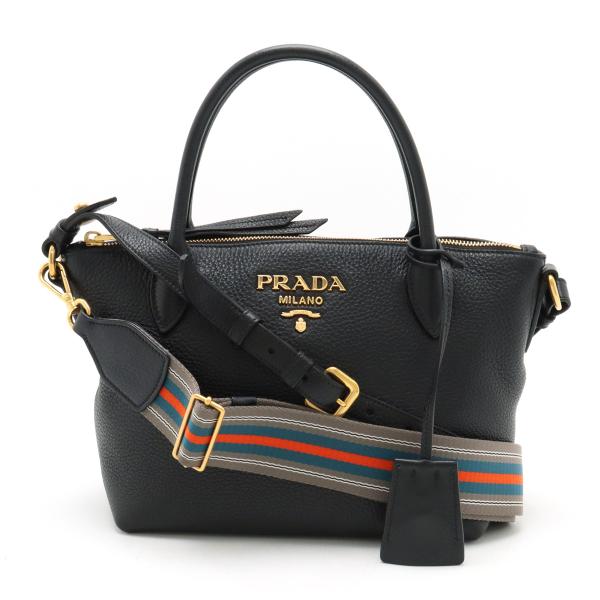 PRADA プラダ VIT.DAINO ハンドバッグ 2WAY ショルダーバッグ ストライプショルダ...