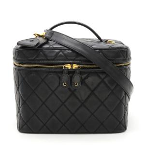 CHANEL シャネル マトラッセ ココマーク バニティバッグ ハンドバッグ 2WAY ショルダーバッグ レザー ブラック 黒｜blumin