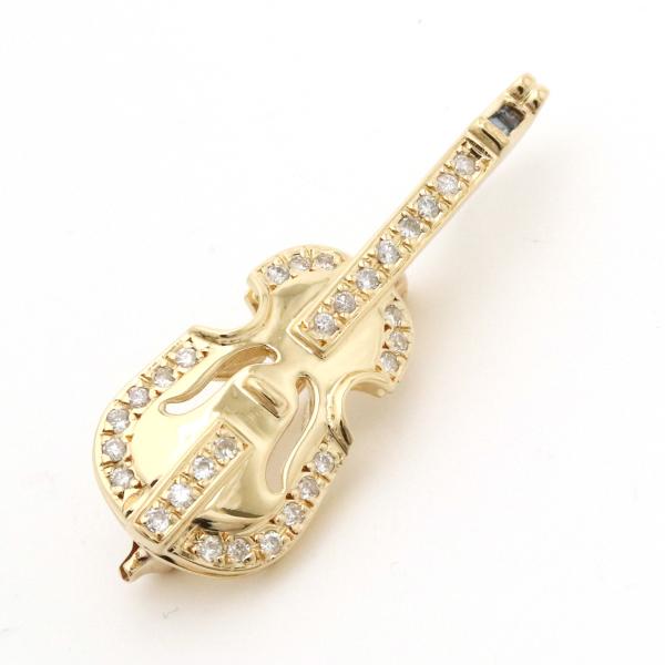 ペンダントトップ ペンダントヘッド チャーム ブローチ ヴァイオリン 楽器モチーフ K18YG サフ...