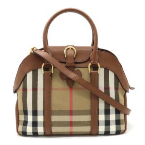 BURBERRY バーバリー MILVERTON ハンドバッグ 2WAY ショルダーバッグ 斜め掛け チェック柄 キャンバス｜blumin