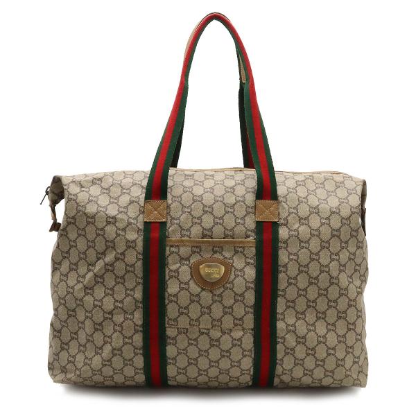 GUCCI グッチ オールドグッチ GGプラス シェリーライン ボストンバッグ 旅行カバン トラベル...