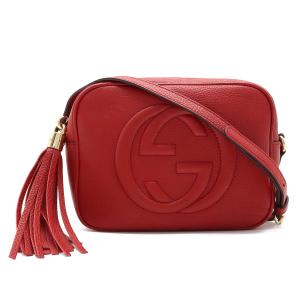 GUCCI グッチ ソーホー スモールディスコ ショルダーバッグ ポシェット 斜め掛け タッセル レザー レッド 赤｜blumin