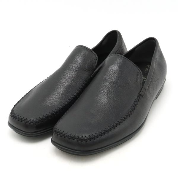 PRADA プラダ MADRAS PESANTE スリッポン ドライビングシューズ レザー NERO...