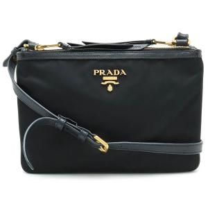 PRADA プラダ ショルダーバッグ ポシェット 2WAY クラッチバッグ ナイロン レザー NERO 黒 ブラック｜blumin