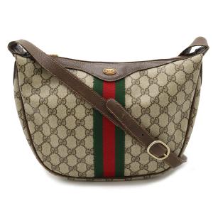 GUCCI グッチ オールドグッチ GGプラス シェリーライン ワンショルダー ショルダーバッグ セミショルダー カーキベージュ｜blumin