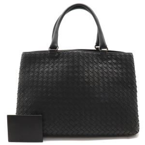 BOTTEGA VENETA ボッテガ ヴェネタ ボッテガベネタ イントレチャート トートバッグ ハンドバッグ レザー ブラック｜blumin