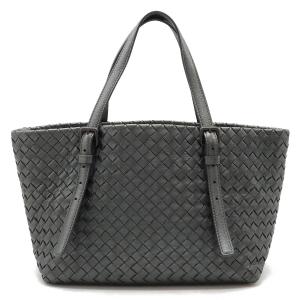 BOTTEGA VENETA ボッテガ ヴェネタ イントレチャート トートバッグ ハンドバッグ レザー メタリックグレー｜blumin