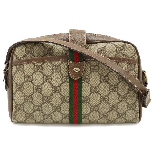 GUCCI グッチ オールドグッチ GGプラス シェリーライン ショルダーバッグ ポシェット ベージ...