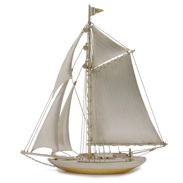 帆船 ヨット Sailing ship オブジェ 置物 インテリア 模型 銀製 106g