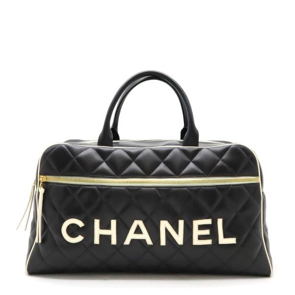 CHANEL シャネル マトラッセ ボーリングバッグ ボストンバッグ トラベルバッグ 旅行カバン レ...