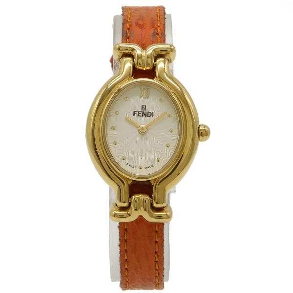 FENDI フェンディ チェンジベルト GP 革ベルト シルバー文字盤 レディース クォーツ 腕時計...
