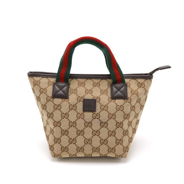 GUCCI グッチ チルドレンズ GGキャンバス シェリーライン ミニトート ハンドバッグ レザー ...