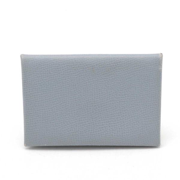 HERMES エルメス カルヴィ カードケース 名刺入れ パスケース ヴォーエプソン レザー ブルー...