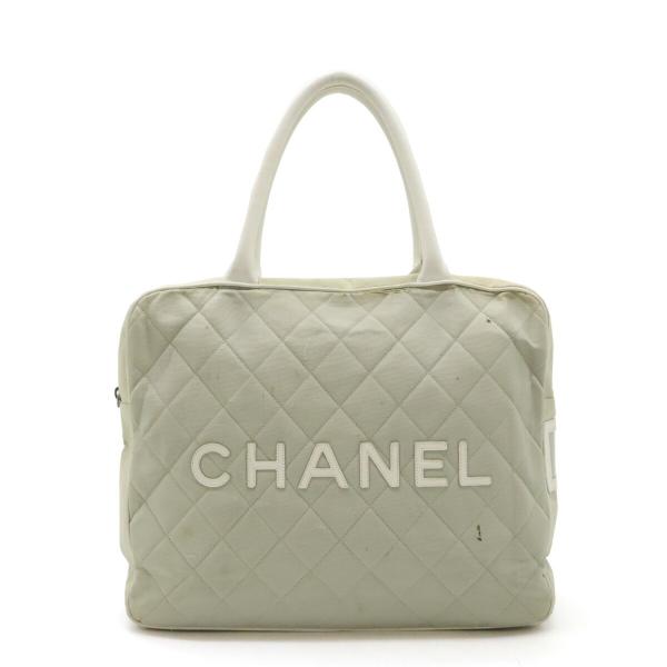CHANEL シャネル スポーツライン マトラッセ ロゴ ハンドバッグ ミニボストンバッグ キャンバ...