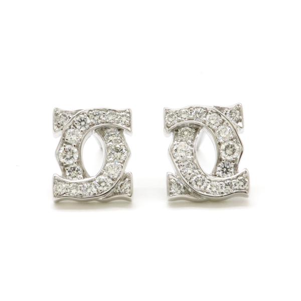 Cartier カルティエ 2C アントルラセ ピアス イヤリング K18WG 750WG ホワイト...