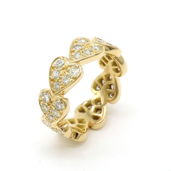Cartier カルティエ ハートウィズ ダイヤリング 指輪 K18YG 750YG イエローゴール...