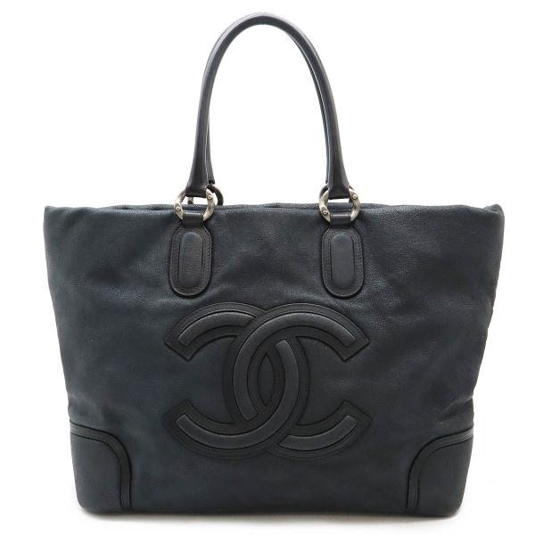 CHANEL シャネル ココマーク トートバッグ ショルダートート ソフトキャビアスキン ブラック ...