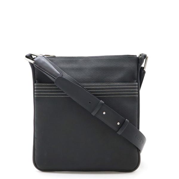 LOEWE ロエベ リピート アナグラム ショルダーバッグ 斜め掛け エンボス加工 PVC レザー ...