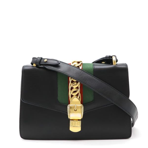 GUCCI グッチ シルヴィ シェリーライン リボン ショルダーバッグ セミショルダー ワンショルダ...