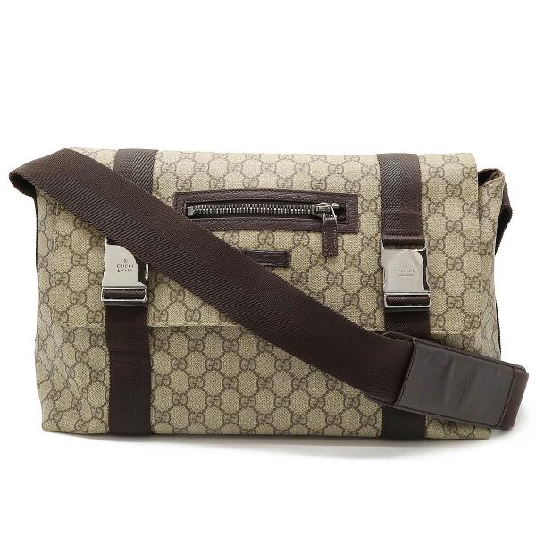 GUCCI グッチ GGプラス メッセンジャーバッグ ショルダーバッグ 斜め掛け PVC レザー ベ...