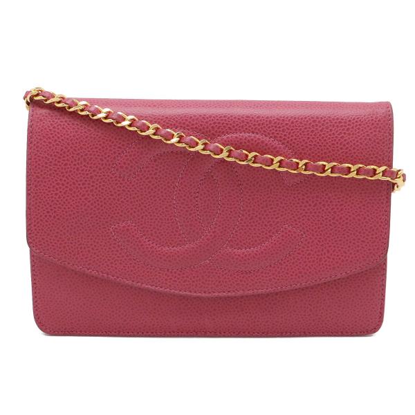 CHANEL シャネル ココマーク チェーンウォレット ショルダーバッグ ポシェット キャビアスキン...
