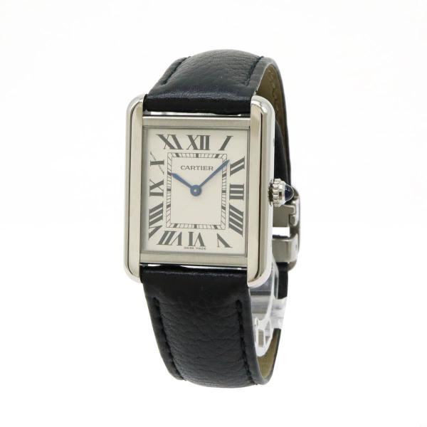 Cartier カルティエ タンクソロ SM シルバー文字盤 SS QZ クォーツ 腕時計 WSTA...
