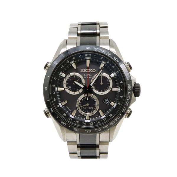 SEIKO セイコー アストロン GPS電波ソーラー ブラック文字盤 SS セラミック メンズ 腕時...