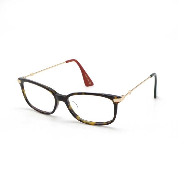 GUCCI グッチ 眼鏡 めがね メガネフレーム 度入り スクエア型 クリア ブラウン系マーブル レ...