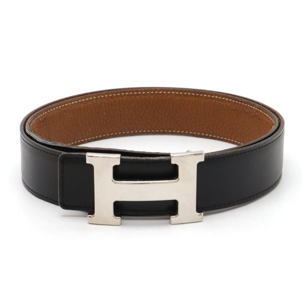 HERMES エルメス Hベルト Hバックル コンスタンス リバーシブル レザー ブラック 黒 ブラ...